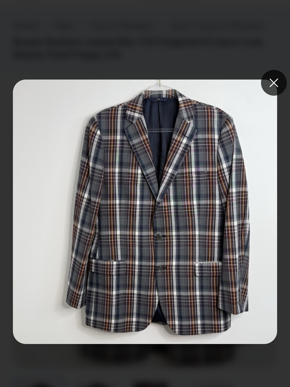 Brooks Brothers Madras Two-Button Blazer in Navy/multi